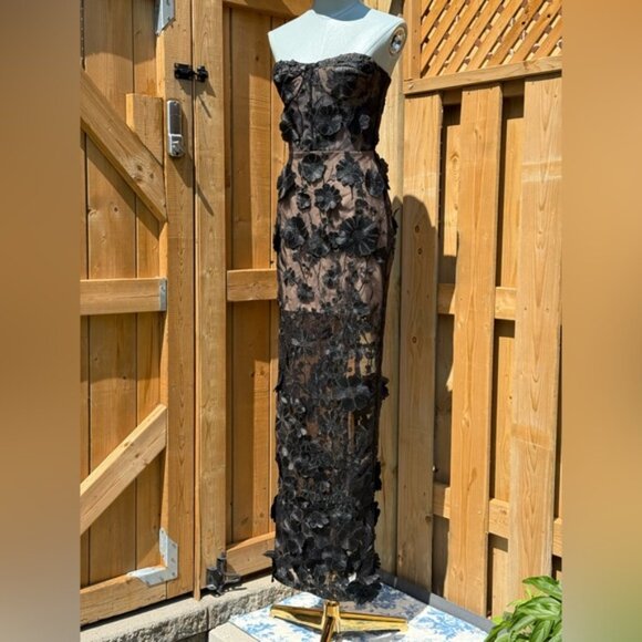 🆕 BRONX & BANCO 🧿 NWOT Jasmine Noir Floral Embroidered Maxi Dress, Sz XS US 2 - Picture 5 of 15